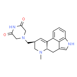 ChemSpider 2D Image | 4-{[(5alpha,8alpha)-6-Methyl-9,10-didehydroergolin-8-yl]methyl}-2,6-piperazinedione | C20H22N4O2