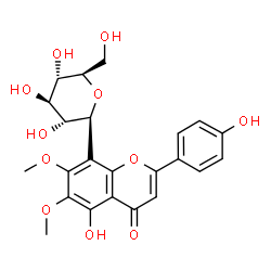 ChemSpider 2D Image | (1S)-1,5-Anhydro-1-[5-hydroxy-2-(4-hydroxyphenyl)-6,7-dimethoxy-4-oxo-4H-chromen-8-yl]-D-glucitol | C23H24O11