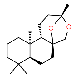ChemSpider 2D Image | (1S,4S,9R,10S,13R)-5,5,9,13-Tetramethyl-14,16-dioxatetracyclo[11.2.1.0~1,10~.0~4,9~]hexadecane | C18H30O2