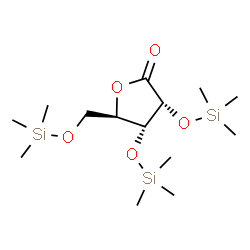 ChemSpider 2D Image | (3R,4R,5R)-3,4-Bis[(trimethylsilyl)oxy]-5-{[(trimethylsilyl)oxy]methyl}dihydro-2(3H)-furanone (non-preferred name) | C14H32O5Si3