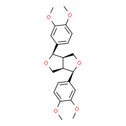 ChemSpider 2D Image | (1R,3aR,4R,6aR)-1,4-Bis(3,4-dimethoxyphenyl)tetrahydro-1H,3H-furo[3,4-c]furan | C22H26O6