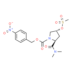 ChemSpider 2D Image | 4-Nitrobenzyl (2S,4R)-2-(dimethylcarbamoyl)-4-[(methylsulfonyl)oxy]-1-pyrrolidinecarboxylate | C16H21N3O8S