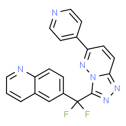ChemSpider 2D Image | 6-{Difluoro[6-(4-pyridinyl)[1,2,4]triazolo[4,3-b]pyridazin-3-yl]methyl}quinoline | C20H12F2N6