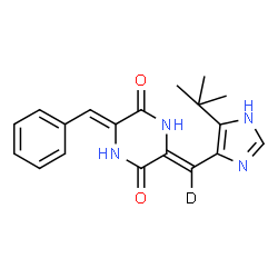 ChemSpider 2D Image | (3Z,6Z)-3-Benzylidene-6-{[5-(2-methyl-2-propanyl)-1H-imidazol-4-yl](~2~H)methylene}-2,5-piperazinedione | C19H19DN4O2
