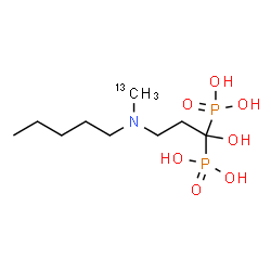 ChemSpider 2D Image | {1-Hydroxy-3-[(~13~C)methyl(pentyl)amino]-1,1-propanediyl}bis(phosphonic acid) | C813CH23NO7P2