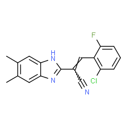 ChemSpider 2D Image | (2E)-3-(2-Chloro-6-fluorophenyl)-2-(5,6-dimethyl-1H-benzimidazol-2-yl)acrylonitrile | C18H13ClFN3