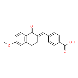 ChemSpider 2D Image | 4-[(E)-(6-Methoxy-1-oxo-3,4-dihydro-2(1H)-naphthalenylidene)methyl]benzoic acid | C19H16O4
