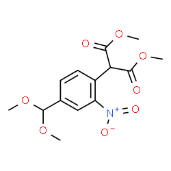 ChemSpider 2D Image | Dimethyl [4-(dimethoxymethyl)-2-nitrophenyl]malonate | C14H17NO8