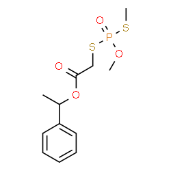 ChemSpider 2D Image | 1-Phenylethyl {[methoxy(methylsulfanyl)phosphoryl]sulfanyl}acetate | C12H17O4PS2