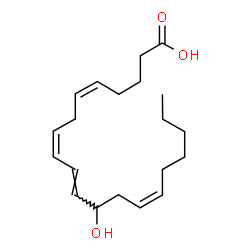 ChemSpider 2D Image | (5Z,8Z,10E,14Z)-12-Hydroxy-5,8,10,14-icosatetraenoic acid | C20H32O3