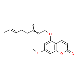 ChemSpider 2D Image | 5-[(3,7-dimethylocta-2,6-dien-1-yl)oxy]-7-methoxychromen-2-one | C20H24O4