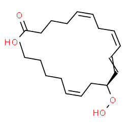 ChemSpider 2D Image | (5Z,8Z,12S,14Z)-12-Hydroperoxy-5,8,10,14-icosatetraenoic acid | C20H32O4