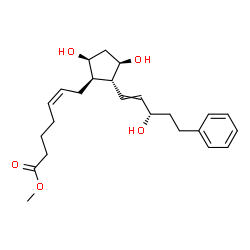 ChemSpider 2D Image | Methyl (5Z)-7-{(1R,2R,3R,5S)-3,5-dihydroxy-2-[(3S)-3-hydroxy-5-phenyl-1-penten-1-yl]cyclopentyl}-5-heptenoate | C24H34O5