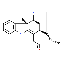 ChemSpider 2D Image | [(1R,11S,12Z,17S)-12-Ethylidene-8,14-diazapentacyclo[9.5.2.0~1,9~.0~2,7~.0~14,17~]octadeca-2,4,6,9-tetraen-10-yl]acetaldehyde (non-preferred name) | C20H22N2O