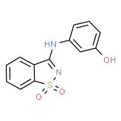 ChemSpider 2D Image | 3-[(1,1-Dioxido-1,2-benzothiazol-3-yl)amino]phenol | C13H10N2O3S