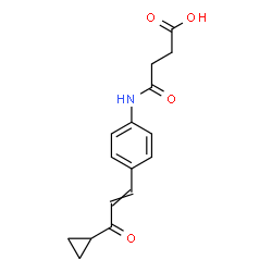 ChemSpider 2D Image | 4-{[4-(3-Cyclopropyl-3-oxo-1-propen-1-yl)phenyl]amino}-4-oxobutanoic acid | C16H17NO4