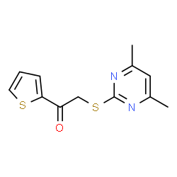 ChemSpider 2D Image | 2-[(4,6-Dimethyl-2-pyrimidinyl)sulfanyl]-1-(2-thienyl)ethanone | C12H12N2OS2