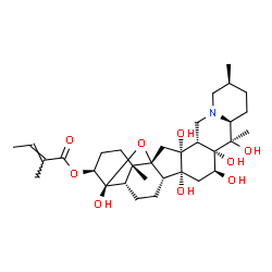 ChemSpider 2D Image | (3beta,4alpha,16beta)-4,12,14,16,17,20-Hexahydroxy-4,9-epoxycevan-3-yl (2E)-2-methyl-2-butenoate | C32H49NO9