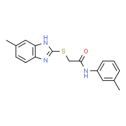 ChemSpider 2D Image | acetamide, 2-[(5-methyl-1H-benzimidazol-2-yl)thio]-N-(3-methylphenyl)- | C17H17N3OS