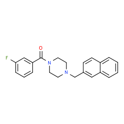 ChemSpider 2D Image | (3-Fluorophenyl)[4-(2-naphthylmethyl)-1-piperazinyl]methanone | C22H21FN2O
