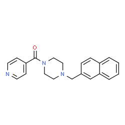 ChemSpider 2D Image | [4-(2-Naphthylmethyl)-1-piperazinyl](4-pyridinyl)methanone | C21H21N3O