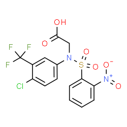 ChemSpider 2D Image | N-[4-Chloro-3-(trifluoromethyl)phenyl]-N-[(2-nitrophenyl)sulfonyl]glycine | C15H10ClF3N2O6S