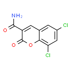 ChemSpider 2D Image | 6,8-Dichloro-2-oxo-2H-chromene-3-carboxamide | C10H5Cl2NO3