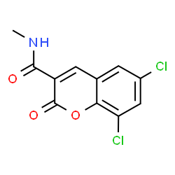 ChemSpider 2D Image | 6,8-Dichloro-N-methyl-2-oxo-2H-chromene-3-carboxamide | C11H7Cl2NO3