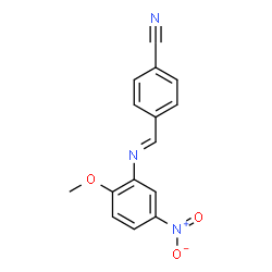 ChemSpider 2D Image | 4-{(E)-[(2-Methoxy-5-nitrophenyl)imino]methyl}benzonitrile | C15H11N3O3