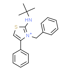 ChemSpider 2D Image | 3-Benzyl-2-(tert-butylamino)-4-phenyl-1,3-thiazol-3-ium | C20H23N2S