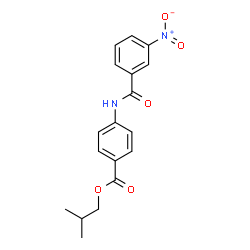 ChemSpider 2D Image | Isobutyl 4-[(3-nitrobenzoyl)amino]benzoate | C18H18N2O5