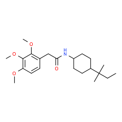 ChemSpider 2D Image | N-[4-(2-Methyl-2-butanyl)cyclohexyl]-2-(2,3,4-trimethoxyphenyl)acetamide | C22H35NO4