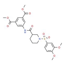 ChemSpider 2D Image | Dimethyl 5-[({1-[(3,4-dimethoxyphenyl)sulfonyl]-3-piperidinyl}carbonyl)amino]isophthalate | C24H28N2O9S