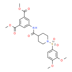 ChemSpider 2D Image | Dimethyl 5-[({1-[(3,4-dimethoxyphenyl)sulfonyl]-4-piperidinyl}carbonyl)amino]isophthalate | C24H28N2O9S