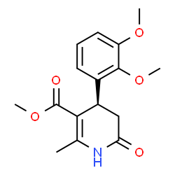 ChemSpider 2D Image | Methyl (4R)-4-(2,3-dimethoxyphenyl)-2-methyl-6-oxo-1,4,5,6-tetrahydro-3-pyridinecarboxylate | C16H19NO5