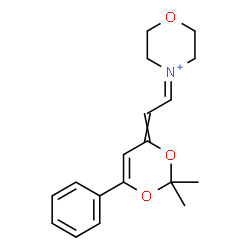 ChemSpider 2D Image | 4-[2-(2,2-Dimethyl-6-phenyl-4H-1,3-dioxin-4-ylidene)ethylidene]morpholin-4-ium | C18H22NO3
