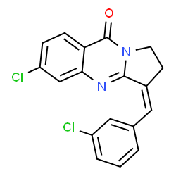 ChemSpider 2D Image | (3Z)-6-Chloro-3-(3-chlorobenzylidene)-2,3-dihydropyrrolo[2,1-b]quinazolin-9(1H)-one | C18H12Cl2N2O