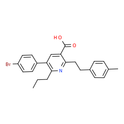 ChemSpider 2D Image | 5-(4-Bromophenyl)-2-[2-(4-methylphenyl)ethyl]-6-propylnicotinic acid | C24H24BrNO2
