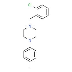 ChemSpider 2D Image | 1-(2-Chlorobenzyl)-4-(4-methylphenyl)piperazine | C18H21ClN2