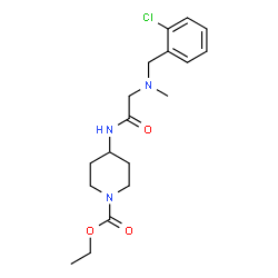 ChemSpider 2D Image | Ethyl 4-{[N-(2-chlorobenzyl)-N-methylglycyl]amino}-1-piperidinecarboxylate | C18H26ClN3O3
