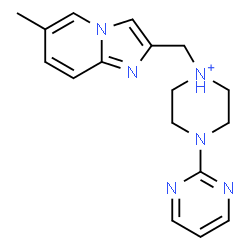 ChemSpider 2D Image | 1-[(6-Methylimidazo[1,2-a]pyridin-2-yl)methyl]-4-(2-pyrimidinyl)piperazin-1-ium | C17H21N6