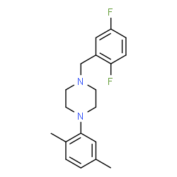 ChemSpider 2D Image | 1-(2,5-Difluorobenzyl)-4-(2,5-dimethylphenyl)piperazine | C19H22F2N2