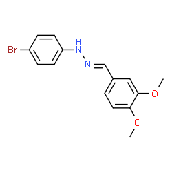 ChemSpider 2D Image | (2E)-1-(4-Bromophenyl)-2-(3,4-dimethoxybenzylidene)hydrazine | C15H15BrN2O2