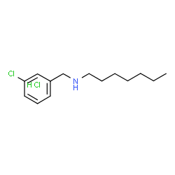 ChemSpider 2D Image | N-(3-Chlorobenzyl)-1-heptanamine hydrochloride (1:1) | C14H23Cl2N
