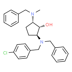 ChemSpider 2D Image | (1S,2S,5S)-2-[Benzyl(4-chlorobenzyl)amino]-5-[benzyl(methyl)amino]cyclopentanol | C27H31ClN2O