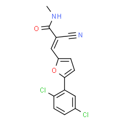 ChemSpider 2D Image | (2E)-2-Cyano-3-[5-(2,5-dichlorophenyl)-2-furyl]-N-methylacrylamide | C15H10Cl2N2O2
