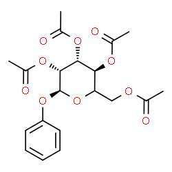 ChemSpider 2D Image | Phenyl (5xi)-2,3,4,6-tetra-O-acetyl-alpha-L-lyxo-hexopyranoside | C20H24O10