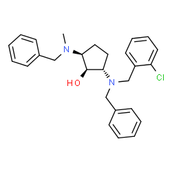 ChemSpider 2D Image | (1S,2S,5S)-2-[Benzyl(2-chlorobenzyl)amino]-5-[benzyl(methyl)amino]cyclopentanol | C27H31ClN2O