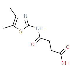 ChemSpider 2D Image | N-(4,5-Dimethyl-thiazol-2-yl)-succinamic acid | C9H12N2O3S