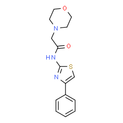 ChemSpider 2D Image | 2-(4-Morpholinyl)-N-(4-phenyl-1,3-thiazol-2-yl)acetamide | C15H17N3O2S
